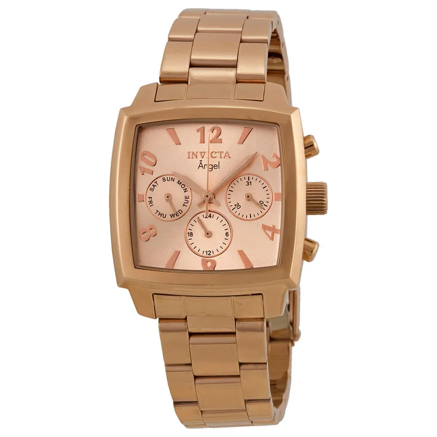 Invicta Angel Multi-function Rose Dial Rose Gold-plated Ladies Watch 12102