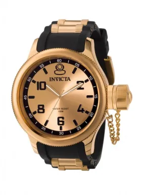 Invicta Russian Diver Pink Gold Dial Black Polyurethane Men's Watch 1439