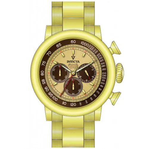Invicta Vintage Chronograph Brown Dial Gold-plated Men's Watch 15064