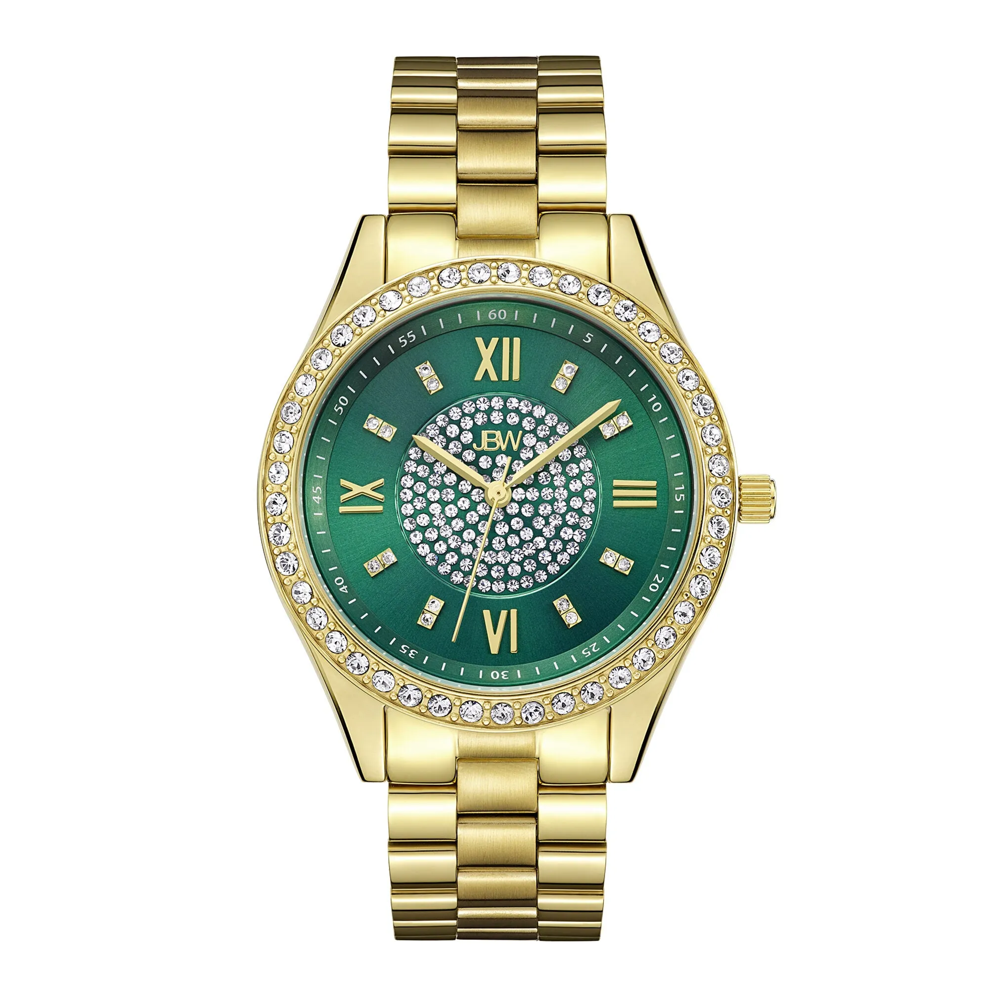 JBW Mondrian Green Diamond Dial 18kt Gold-plated Ladies Watch J6303E