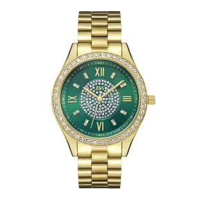 JBW Mondrian Green Diamond Dial 18kt Gold-plated Ladies Watch J6303E