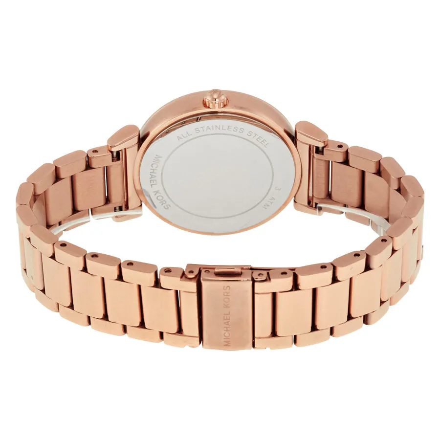 Michael Kors Catlin Black Crystal Pave Dial Rose Gold Steel Ladies Watch MK3356