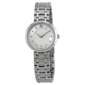 Movado 1881 Silver Diamond Dial Ladies Watch 0607097