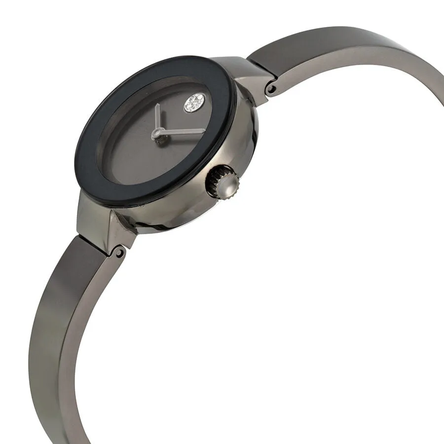 Movado Bold Crystal Marker Gunmetal-plated Bangle Ladies Watch 3600324