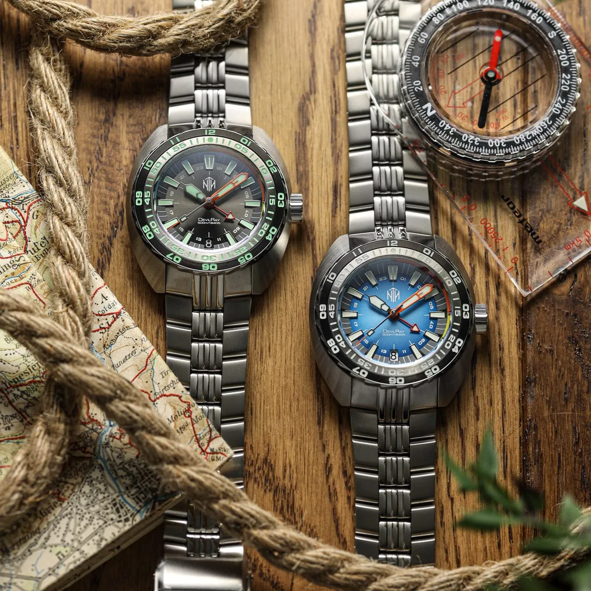 NTH DevilRay GMT Dive Watch - Date - Blue - LIKE NEW