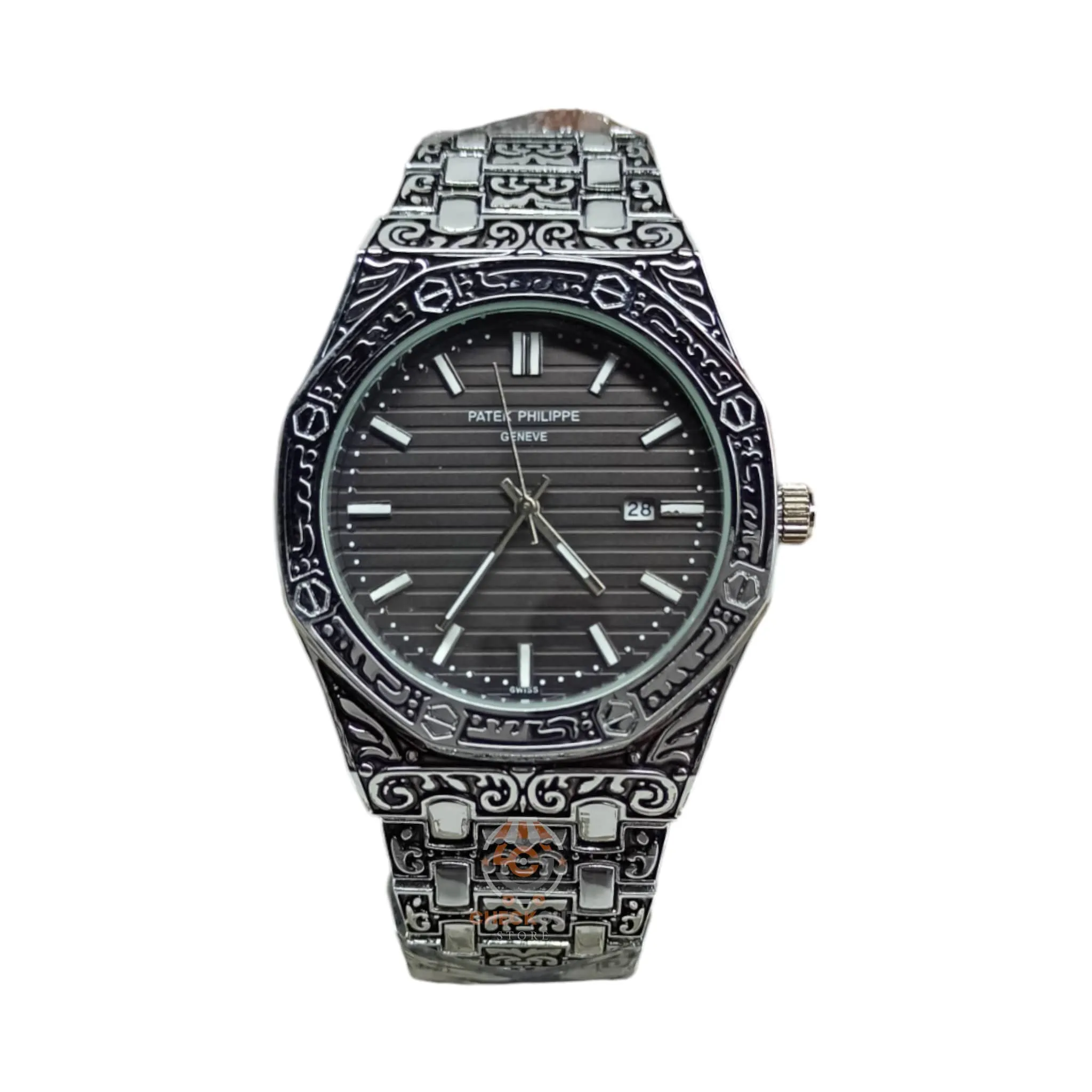 Patek Phillipe – Metal Engraved Body – Quartz - 42mm - Men's Watch