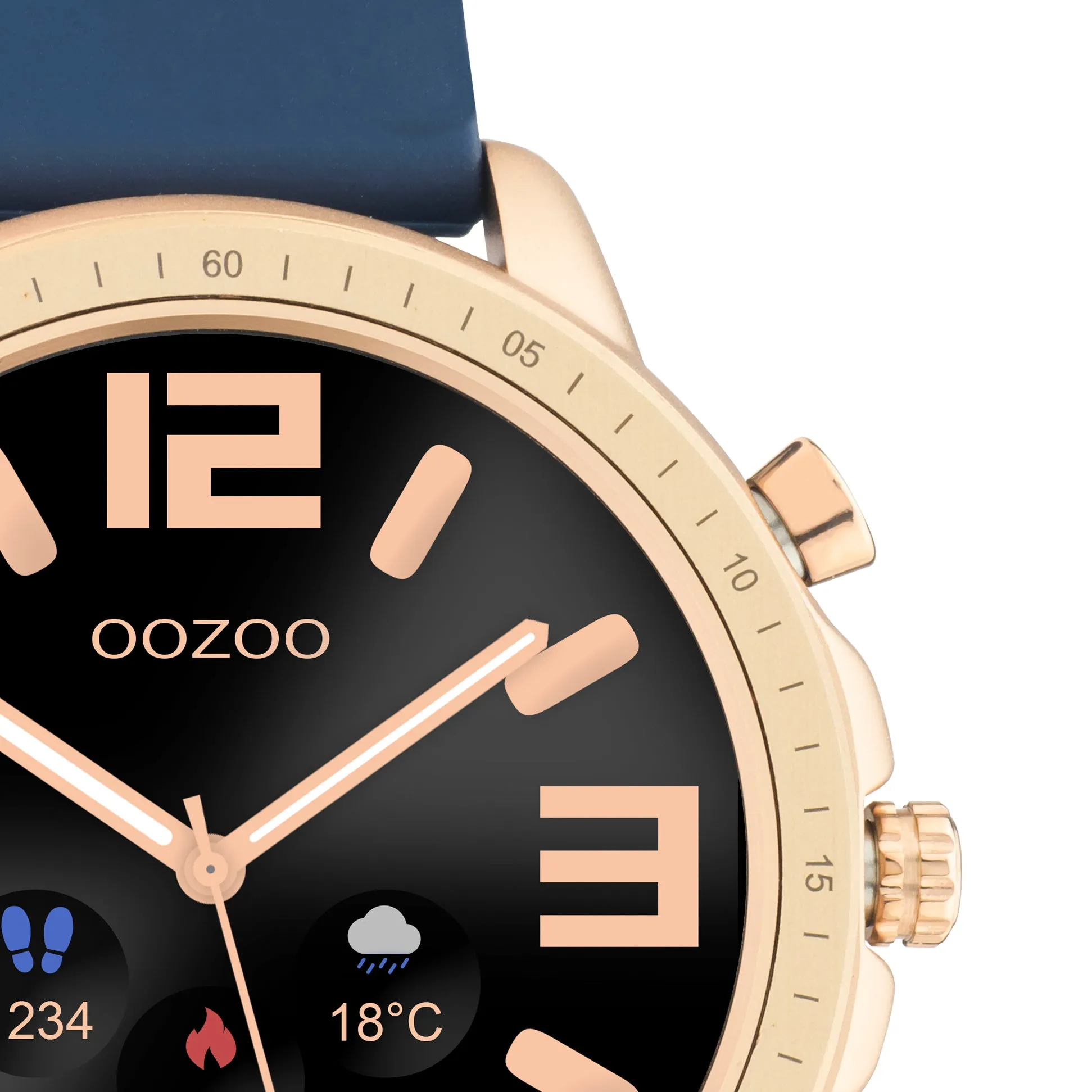 Q326 / 45mm / Dark Blue / Rose Gold