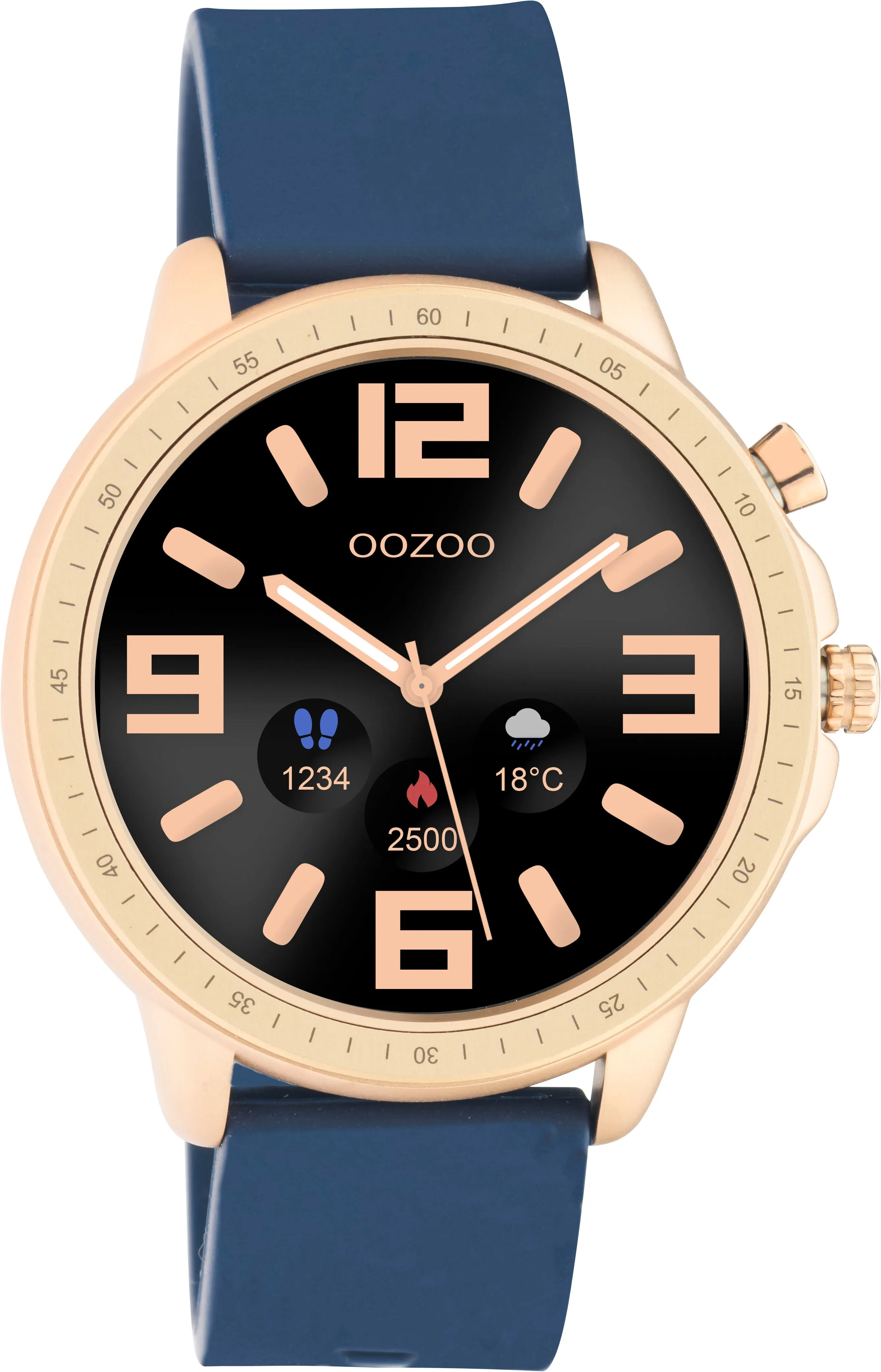 Q326 / 45mm / Dark Blue / Rose Gold