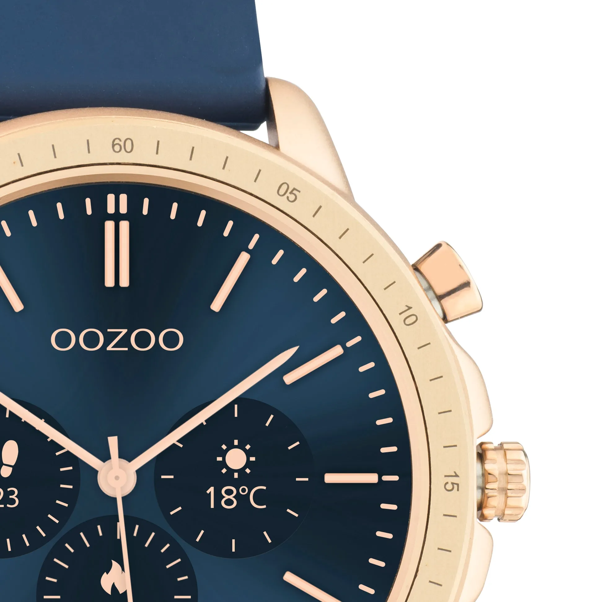 Q326 / 45mm / Dark Blue / Rose Gold