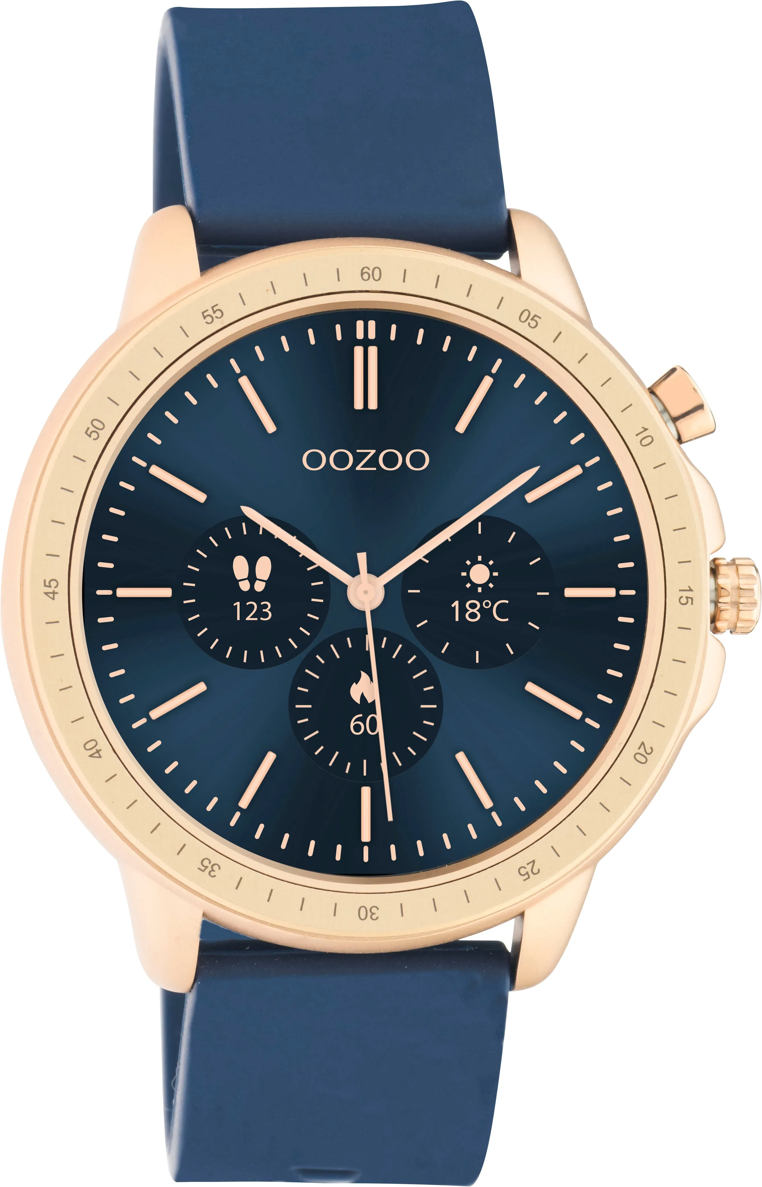 Q326 / 45mm / Dark Blue / Rose Gold