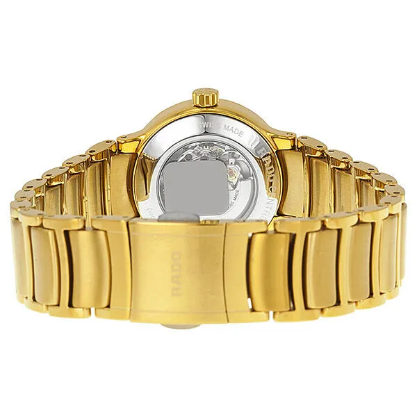 Rado Centrix Automatic Gold Dial Yellow-Gold Plated Stainless Steel Ladies Watch R30280253