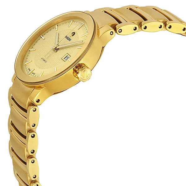 Rado Centrix Automatic Gold Dial Yellow-Gold Plated Stainless Steel Ladies Watch R30280253