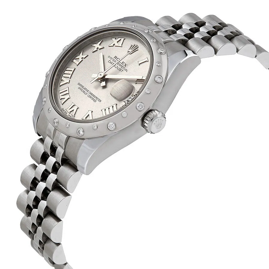 Rolex Datejust Rhodium Dial Stainless Steel and 18K White Gold Automatic Ladies Watch 178344SRJ 178344RRJ