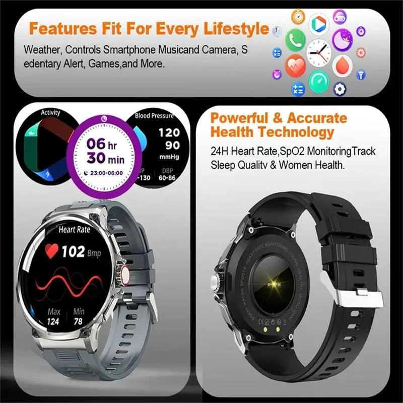 Ultra HD Smartwatch: GPS-Tracking, Bluetooth-Anruf, 710 mAh Akku, Sport