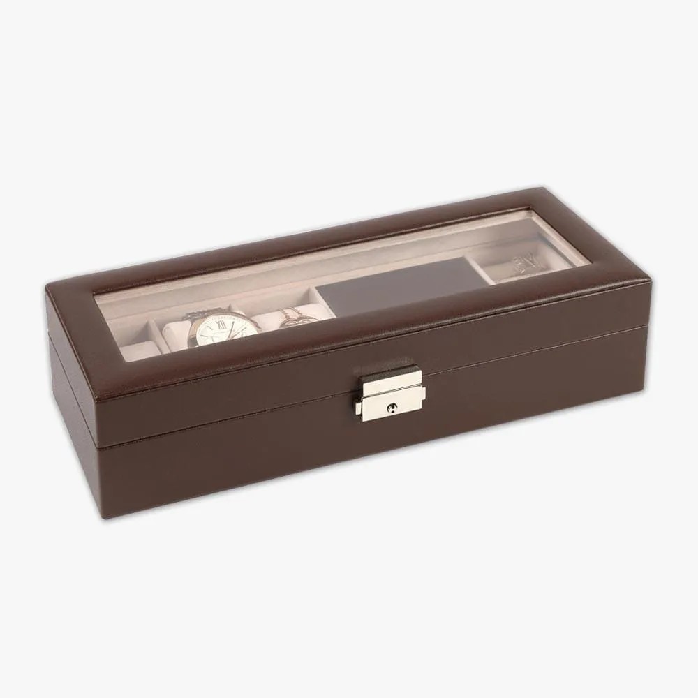 Watch & Jewelry Valet Organizer | Leather Watch Box